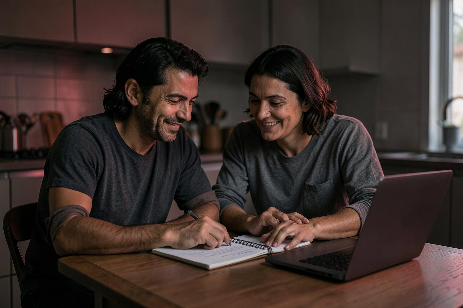 Casal planejando junto as finanças da casa